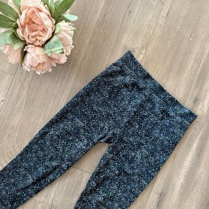 Women's Black Speckled High-Waist Leggings